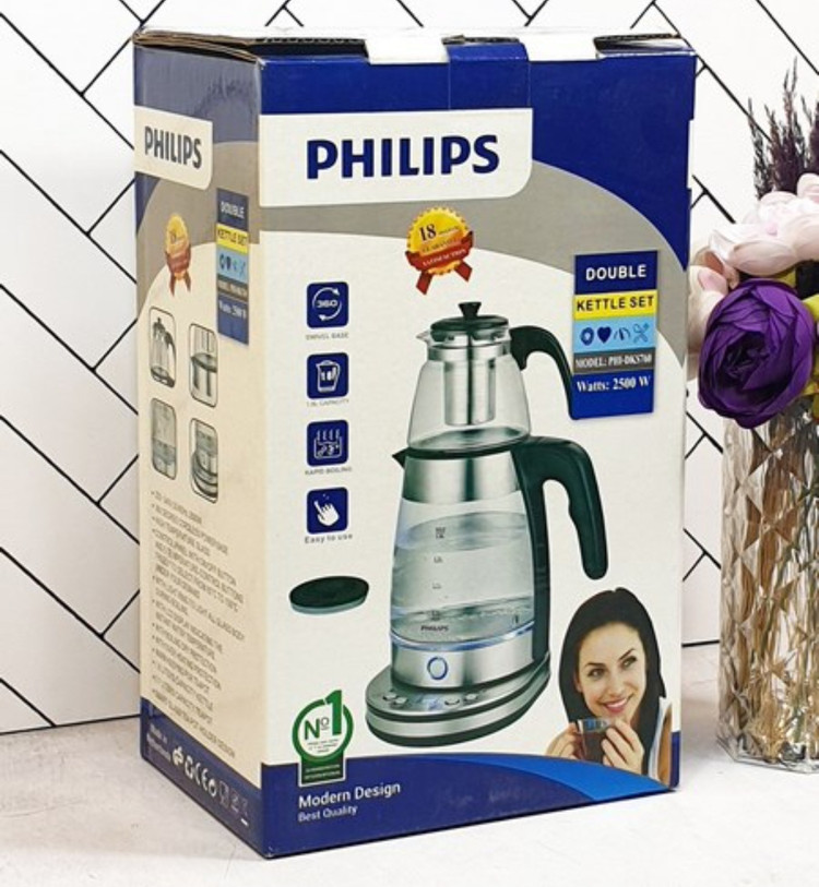 چای ساز روهمی ۱.۸ لیتری فیلیپس مدل PHI-DKS760 بدنه پیرکس