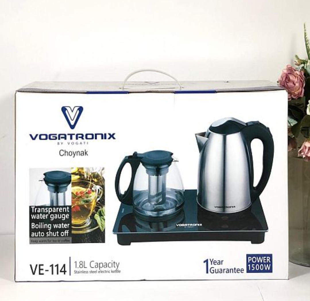 چای ساز برقی وگاترونیکس مدل VE-114 کتری ۱.۸ لیتری